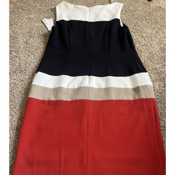 Studio One Dress Ivory/Black/Burnt Sienna Sleeveless Size 12 - Picture 11 of 11